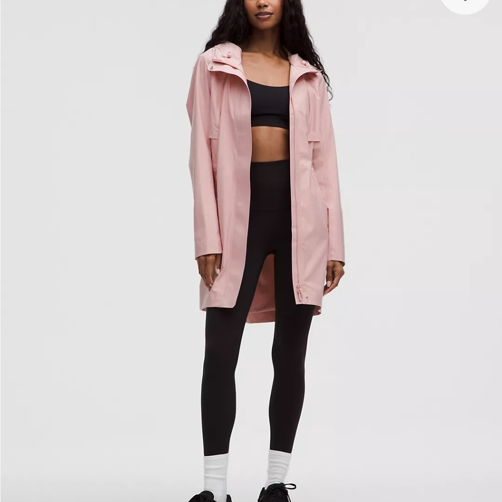 Pink Hooded Raincoat